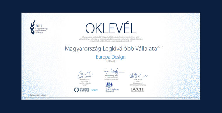 Különdíjas az Europa Design