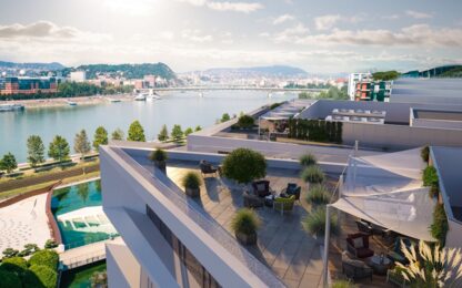 Tetőteraszokról is élvezhető majd a dunai panoráma a Millennium Gardens irodaépületéből