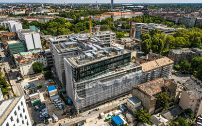 Elérte a legmagasabb pontját az energiahatékonyságra fejlesztett Corvin Innovation Campus második üteme