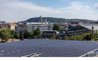 Budapest legnagyobb napelemparkját  adták át ma a Westend tetején