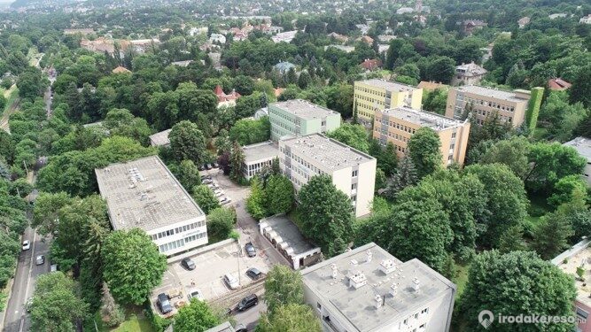 Az irodapark madártávlatból a Furulya utca irányából
