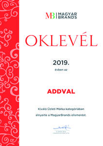 AddVal - Magyar Brands díjas Kiváló Üzleti Márka kategóriában