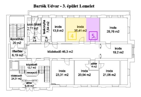 Kiadó iroda Bartók Udvar Irodaház