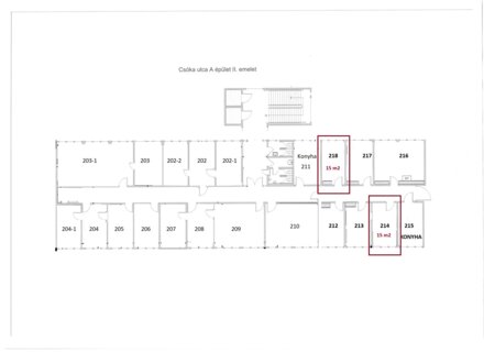 2. emelet  2x15 m2