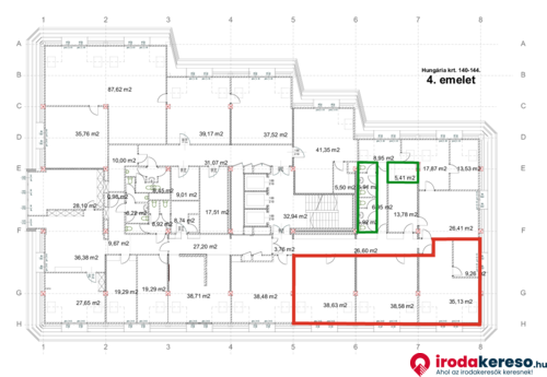 4. emelet kiadó területei